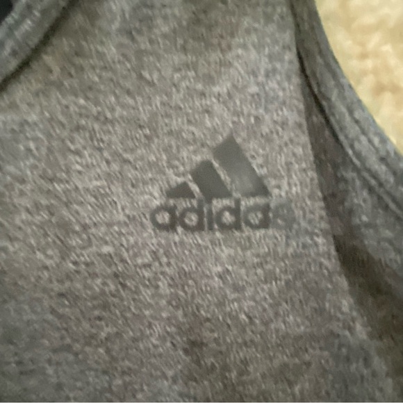 ADIDAS CLIMALITE Racerback Sports Bra Grey/White/Black Medium MSRP $55 - Picture 5 of 5